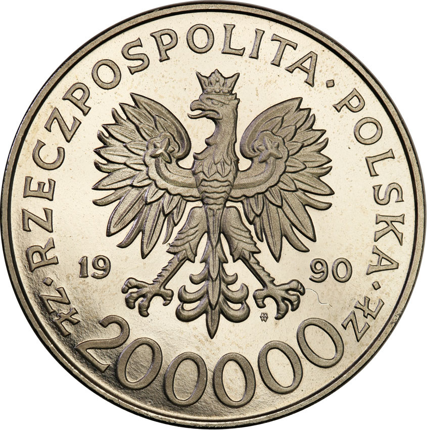 III RP. PRÓBA Nikiel 200 000 złotych 1990 Rowecki Grot